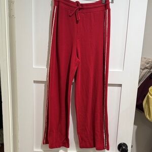 Damson Madder Red Waffle Knit Drawstring Lounge Pants
